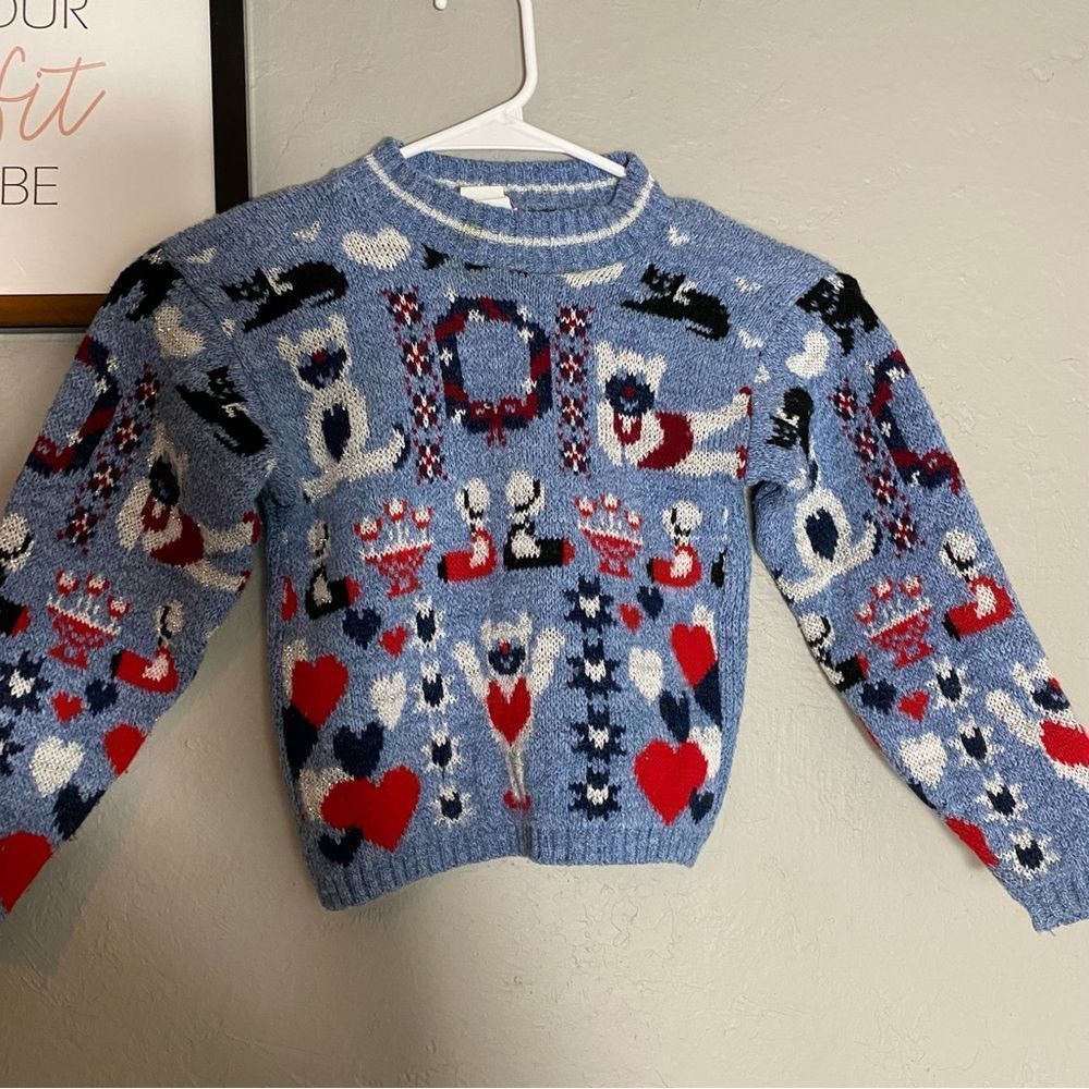 Vintage girls Mount Snow knit sweater Made in the USA 4/5